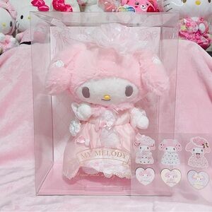 LARGE Sanrio Lady My Melody Pink Birthday Collectors Edition Plush and Stickers